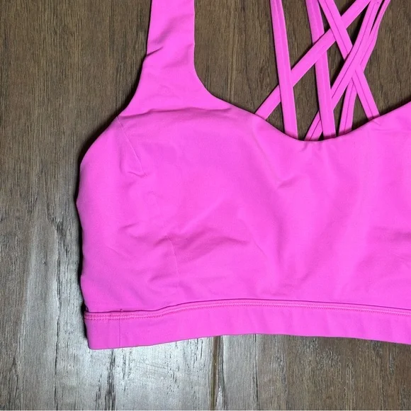 Lululemon Vibrant Pink Strappy Sports Bra - Picture 4 of 9